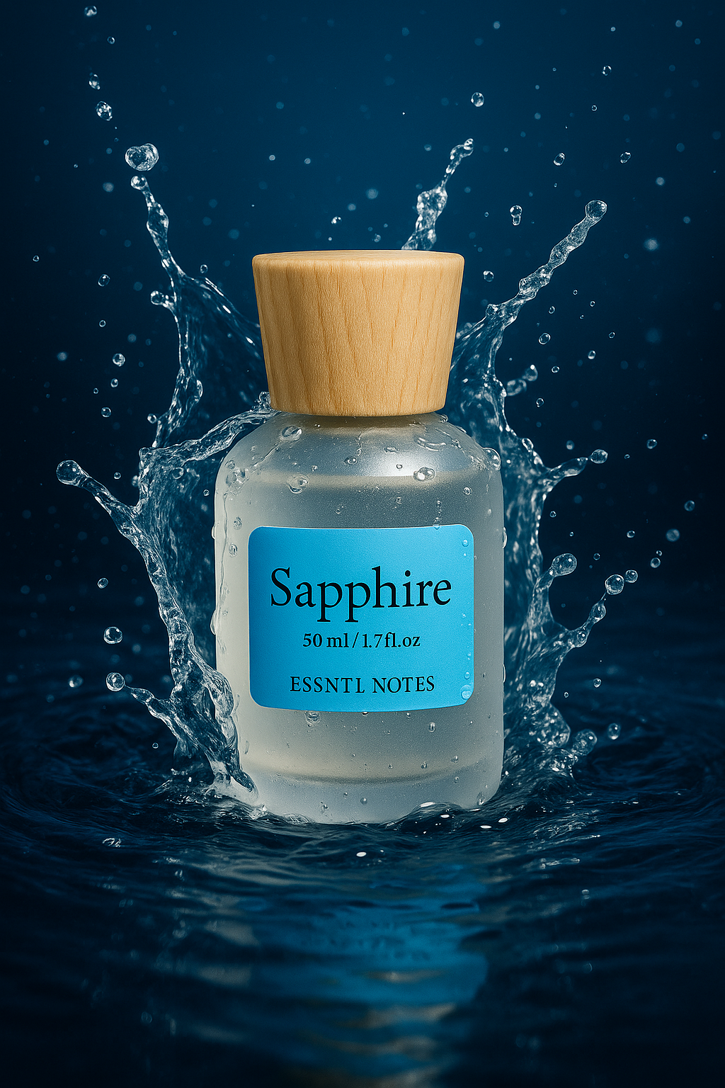 ESSNTL NOTES Sapphire Perfume – Fresh & Refined Aquatic Citrus Fragrance | 50ml Eau de Parfum | Clean, Cool & Masculine Scent | Long-Lasting Luxury Perfume for Men & Women | Oceanic, Confident Signature Vibe