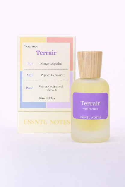 ESSNTL NOTES Terrair Earthy Sophisticated Woody Citrus 50ml perfume, premium fragrance ideal for gifting, with premium gift box, ideal for gifting
