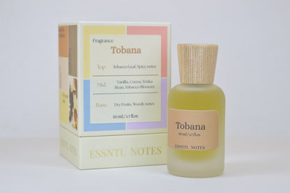 ESSNTL NOTES Tobana Perfume - Warm & Opulent Tobacco Vanilla Fragrance | 50ml Eau de Parfum | Sweet, Spicy & Luxurious Scent | Long-Lasting Bold Fragrance | Unisex Classic & Clean Scent