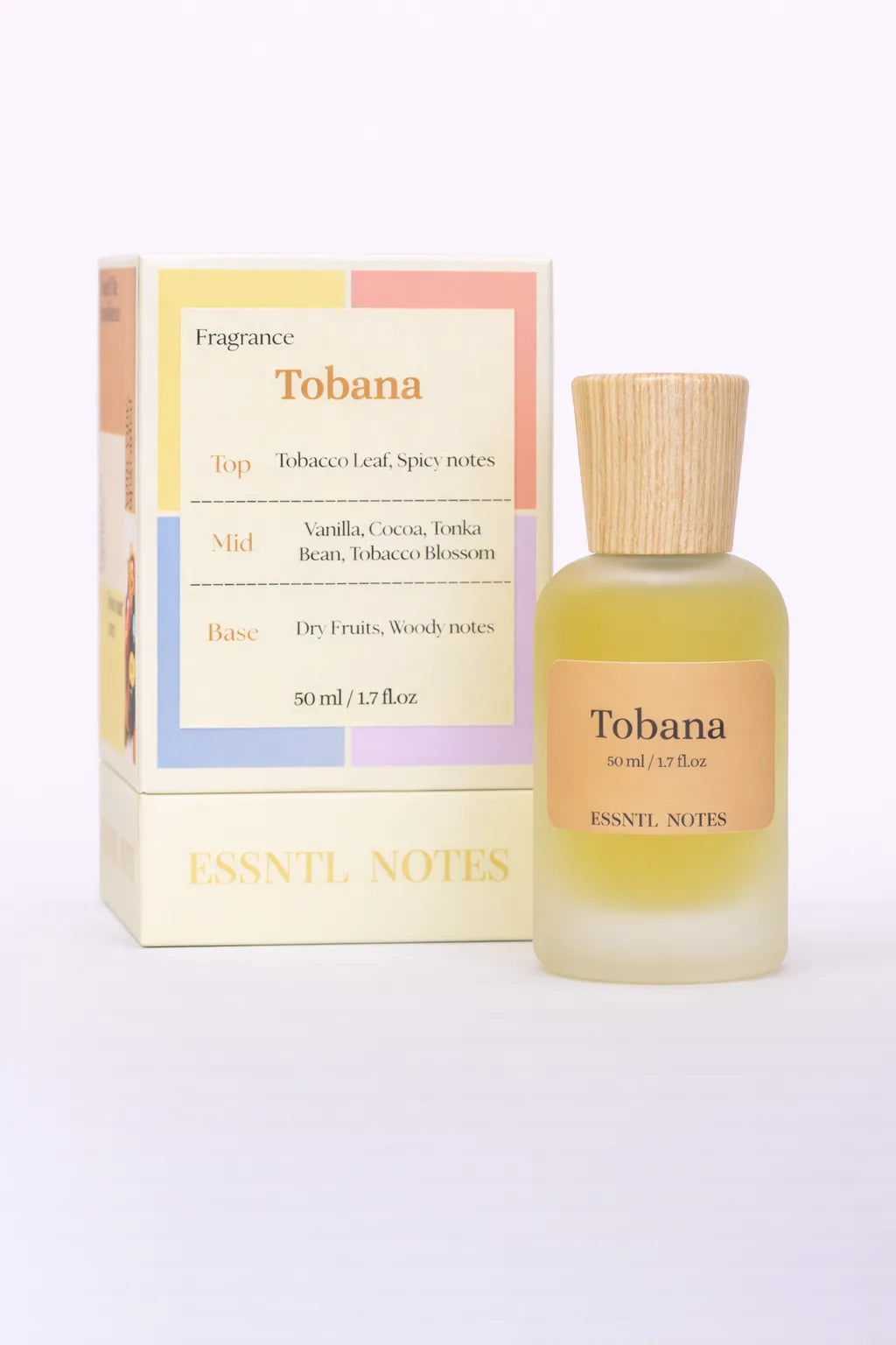 ESSNTL NOTES Tobana Warm Opulent Tobacco Vanilla 50ml perfume, premium fragrance ideal for gifting, with premium gift box, ideal for gifting