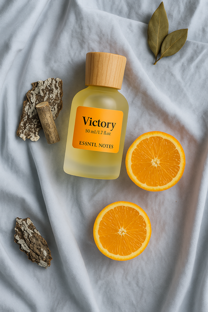 ESSNTL NOTES Victory Perfume - Powerful & Energetic Citrus Woody Fragrance | 50ml Eau de Parfum | Bold, Fresh & Confident Scent | Long-Lasting Sporty Fragrance | Classic & Clean Scent for Men & Women