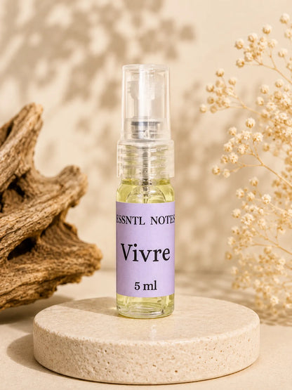 ESSNTL NOTES Vivre Bold Sensual Floral Amber 5ml perfume sample for fragrance discovery and gifting