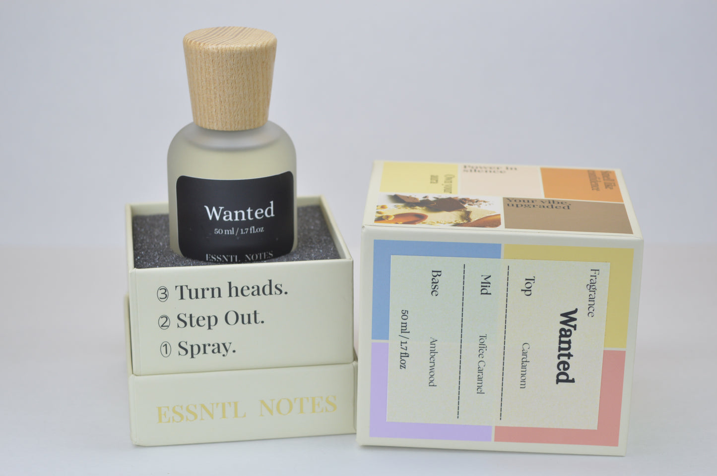 ESSNTL NOTES Wanted Perfume - Bold & Luxurious Spicy Woody Fragrance | 50ml Eau de Parfum | Warm, Intense & Magnetic Scent | Long-Lasting Luxury Scent  | Unisex Classic & Clean Scent