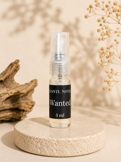 ESSNTL NOTES Wanted Bold Luxurious Spicy Woody 5ml perfume sample for fragrance discovery and gifting