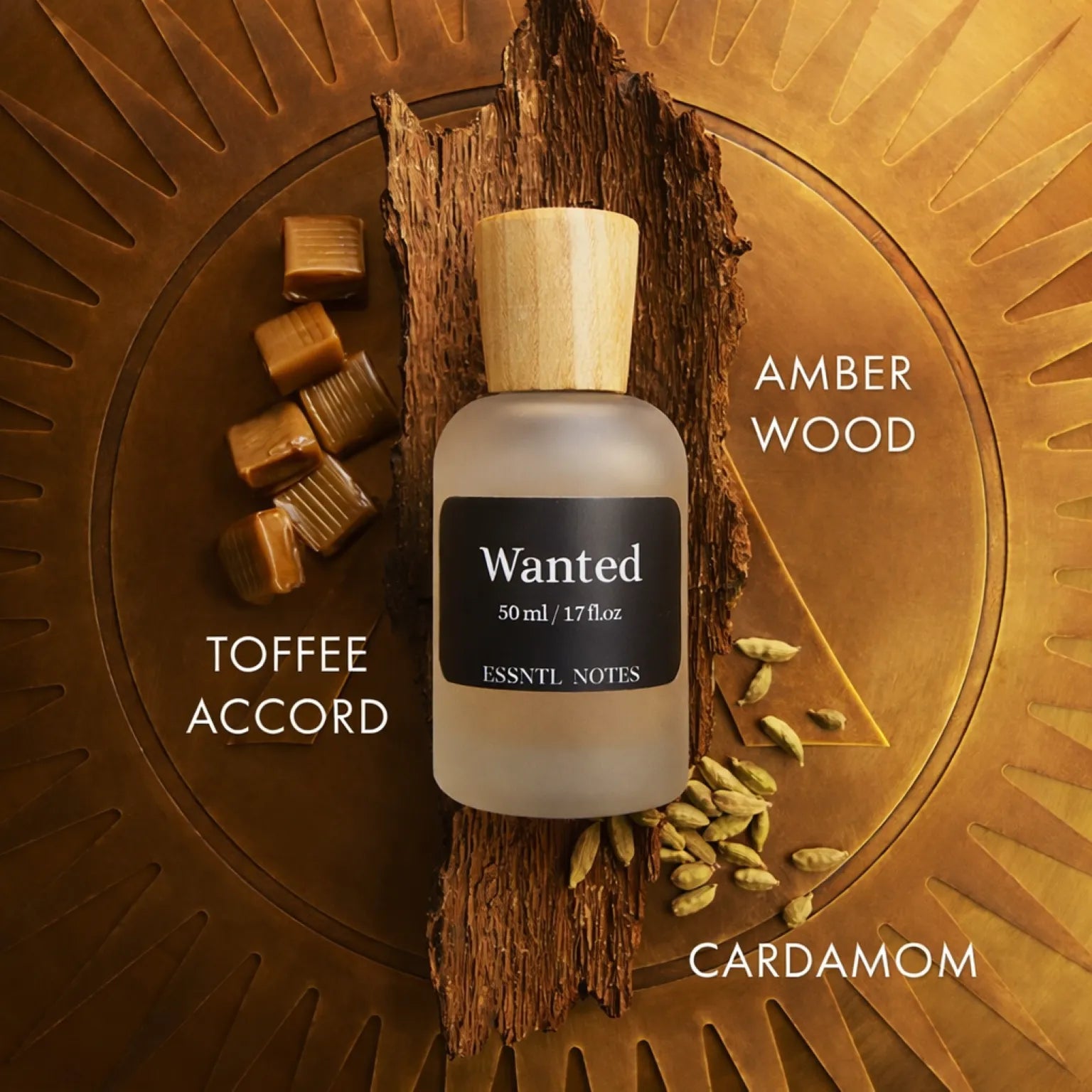 ESSNTL NOTES Wanted Bold Luxurious Spicy Woody 50ml , premium fragrance ideal for gifting