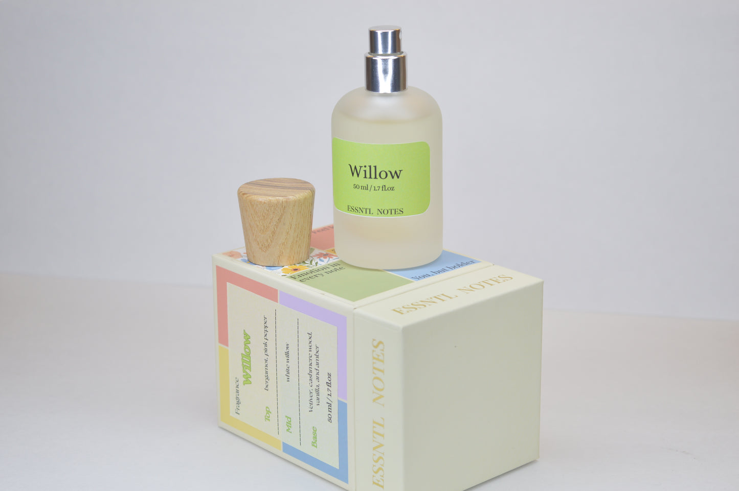 ESSNTL NOTES Willow Perfume – Soft & Serene Amber Woody Fragrance | 50ml Eau de Parfum | Clean, Calm & Comforting Scent | Long-Lasting Unisex Luxury Perfume | Minimal, Tranquil Signature Vibe