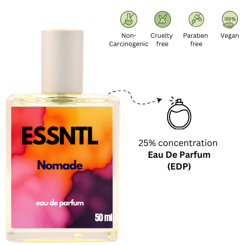 ESSNTL Nomade Perfume - Deep & Mysterious Woody Oriental Fragrance | 50ml Eau de Parfum | 20ml Eau de Parfum | Rich, Smoky & Exotic Oud Scent | Long-Lasting Luxury Scent for Men | Bold & Captivating Essence