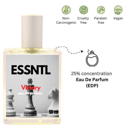 ESSNTL Victory Perfume - Powerful & Energetic Citrus Woody Fragrance | 50ml Eau de Parfum | Bold, Fresh & Confident Scent | Long-Lasting Sporty Fragrance | Classic & Clean Scent for Men