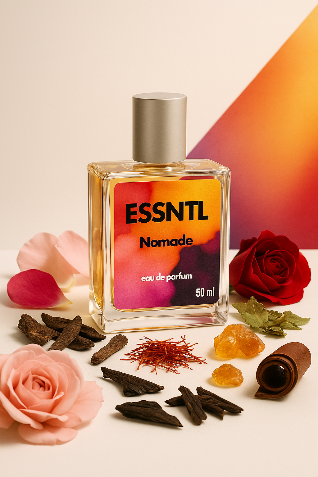 ESSNTL Nomade Perfume - Deep & Mysterious Woody Oriental Fragrance | 50ml Eau de Parfum | 20ml Eau de Parfum | Rich, Smoky & Exotic Oud Scent | Long-Lasting Luxury Scent for Men | Bold & Captivating Essence