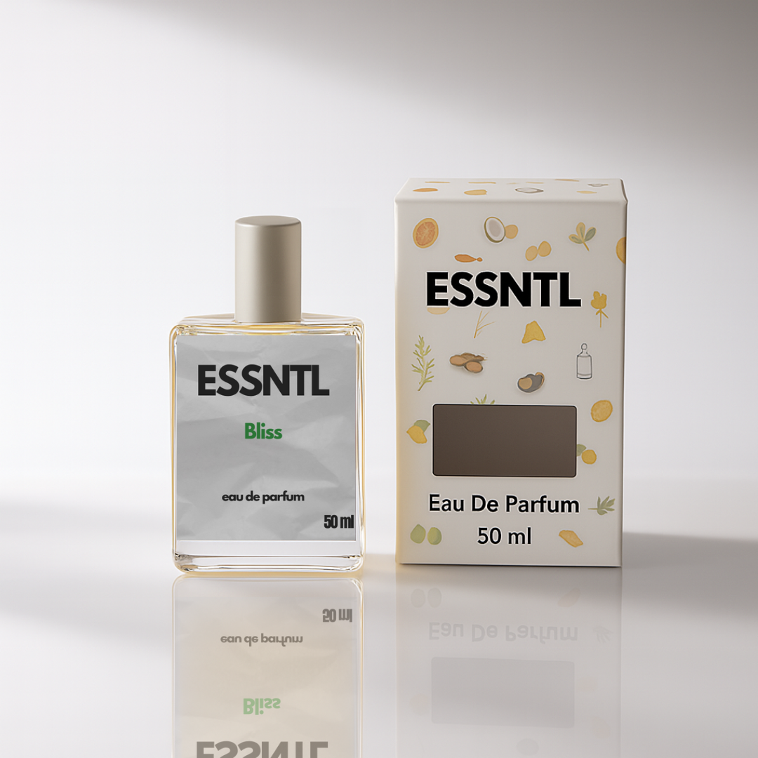 ESSNTL Bliss Perfume - Crisp & Clean Fresh Woody Fragrance | 50ml Eau de Parfum | 20ml Eau de Parfum | Soft, Subtle & Inviting Scent | Long-Lasting Refreshing Fragrance | Classic & Clean Scent for Men