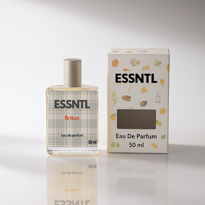ESSNTL Briton Perfume - Classic & Refined Woody Aromatic Fragrance | 50ml Eau de Parfum | 20ml Eau de Parfum | Fresh, Masculine & Timeless Scent | Long-Lasting Luxury Scent for Men | Sophisticated Everyday Elegance