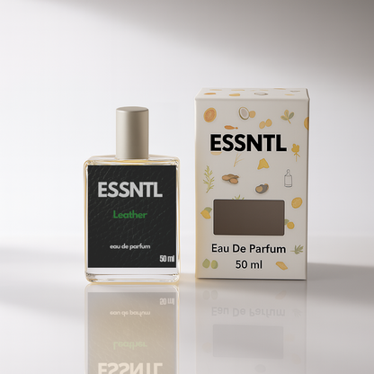 ESSNTL Leather Perfume - Rich & Sensual Leather Spicy Fragrance | 50ml Eau de Parfum | 20ml Eau de Parfum | Deep, Smoky & Intense Scent | Long-Lasting Signature Fragrance | Classic & Clean Scent for Men
