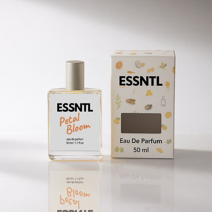 ESSNTL Petal Bloom Perfume – Lush & Enchanting Floral Bouquet Fragrance | 50ml Eau de Parfum | Fresh, Feminine & Graceful Scent | Long-Lasting Unisex Perfume | Natural, Elegant Signature Vibe